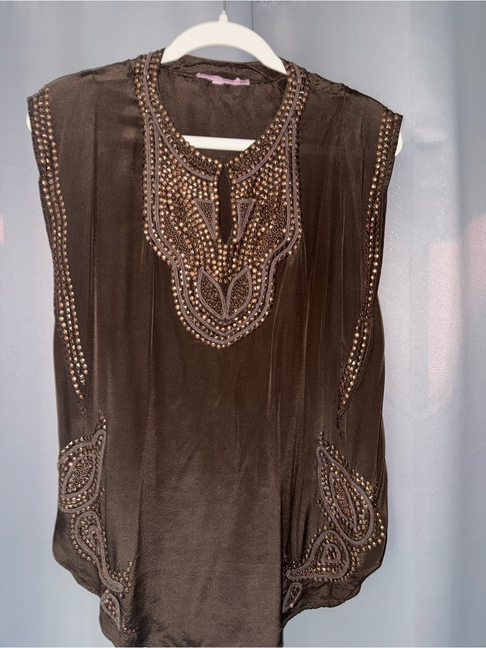 Calypso St. Barth Black Beaded Sleeveless Camisole